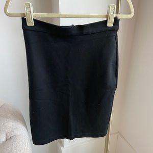 Black knit pencil skirt